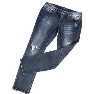 Vigoss Jagger Skinny Jeans Black Distressed Women’s Sz 28 x 27 Medium Wash